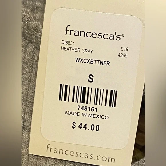 NWT Alya Sz-S Fitted Stretchy Ribbed Mini Tee Shirt Dress w/Eight Faux Buttons🎄 - Picture 16 of 16